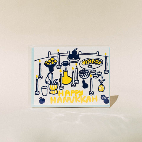Happy Hanukkah Tablescape Card